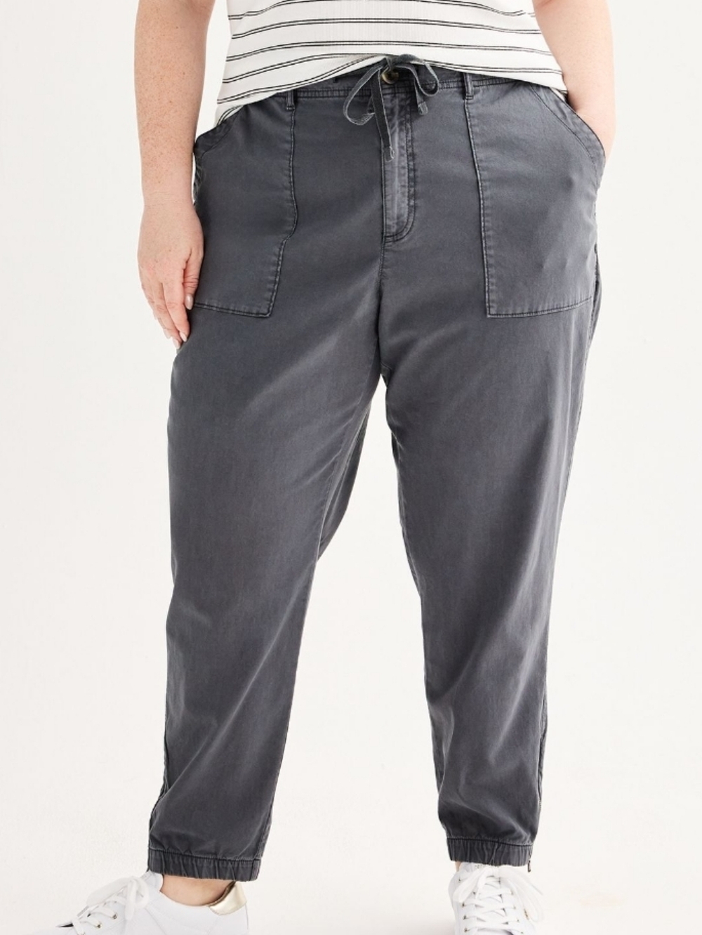 Sonoma Women's Gray Drawstring Joggers Size 0X